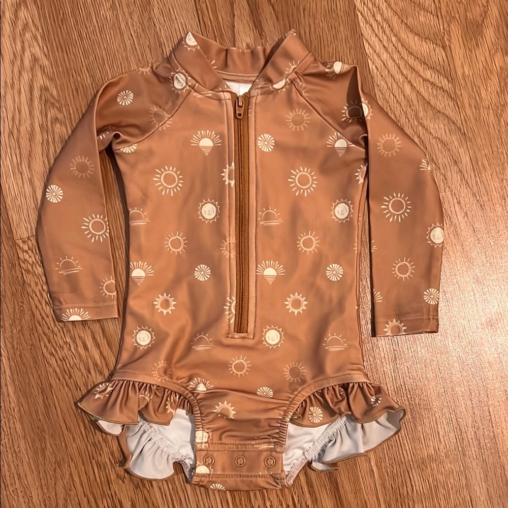 Tan One Piece Swimwear UPF 50+